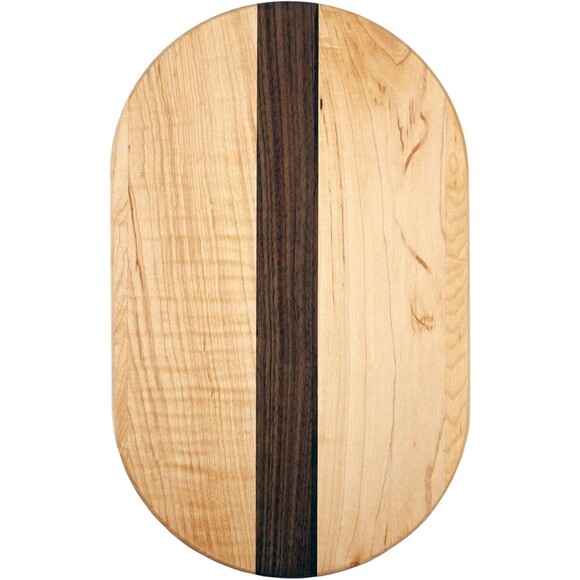 J.K. Adams Oval Cheese Board, 15" x 9" x .75", Maple and Walnut - Picture 2 of 2